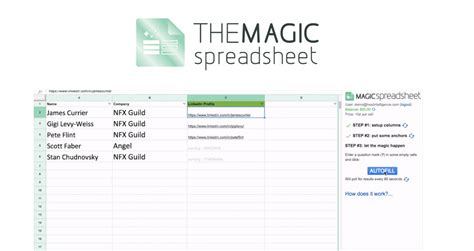Magic silver chrome spreadsheet